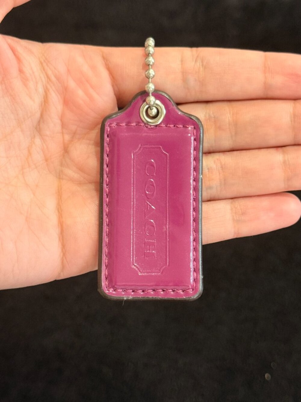 2.5" Medium Y2K Coach Leather Key Fob Bag Charm Keychain Hang Tag/Hangtag